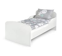 Leomark Letto per bambini in legno, lettino con materasso, spazio per dormire 140x70 cm, mobili per bambini, rete a doghe, atrezzatura stanza per bambino, letto singolo, colore BIANCO
