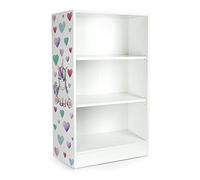 leomark Libreria semplice con stampa UV - OSLO - Bianca Scaffale con 3 ripiani, perfetto per casa, ufficio, camera da letto, ripiani regolabili in altezza, 60 x 33 x 115 (altezza) cm | Unicorno