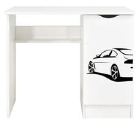 leomark scrivania per bambini in legno 90cm x 50cm x 77cm (LxPxA), set di mobili per computer, scrittoio stile moderno, tavolo per imparare e giocare, mobili per la camera dei bambini, Auto sportiva