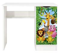 leomark scrivania per bambini in legno 90cm x 50cm x 77cm (LxPxA), set di mobili per computer, scrittoio stile moderno, tavolo per imparare e giocare, mobili per la camera dei bambini, Animali