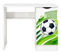 leomark Scrivania ROMA 90 × 50 × 77 cm con Mobiletto, Gol | Pannello da 18 mm, 2 ripiani interni, vano capiente, apertura integrata, finitura bianca e montaggio con istruzioni