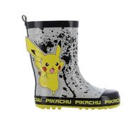 Leomil Pokemon Stivali di gomma per ragazzi dai 3 agli 8 anni, scarpe da pioggia calde sfoderate per bambini, impermeabili con motivo Pikachu, stivali da pioggia per giornate bagnate, colore giallo