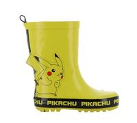 Leomil Pokemon Stivali di gomma per ragazzi dai 3 agli 8 anni, scarpe da pioggia calde sfoderate per bambini, impermeabili con motivo Pikachu, stivali da pioggia per giornate bagnate, colore giallo,