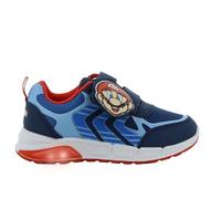 Leomil Scarpe Super Mario per ragazzi (2-8 anni), sneaker con motivo Mario, chiusura, luci a LED ad ogni passo, ideali per la scuola e il tempo libero, Blu mare, 28 EU