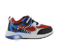 Leomil Scarpe Super Mario per ragazzi (2-8 anni), sneaker con motivo Mario, chiusura in velcro, luci a LED ad ogni passo, ideali per la scuola e il tempo libero, nero/rosso, 24 EU