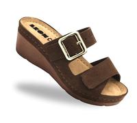 Leon 1110 Scarpe Ortopediche Donna in Pelle [Ultra Comode & Antiscivolo & Leggere] - Pantofole, marrone, 41 EU