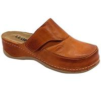 Leon 2019 Zoccoli Sabot Pantofole Scarpe Pelle Donna, Marrone, EU 41