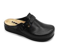 LEON 5000 Zoccoli Sabot Pantofole Scarpe di Pelle, Donna, Nero, EU 37