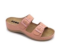 LEON 908 Sandali Zoccoli Sabot Pantofole Scarpe di Pelle, Donna, Rosa, EU 39