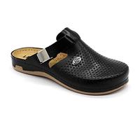 LEON 950 Sandali Zoccoli Sabot Pantofole Scarpe Pelle Donna, Nero, EU 41