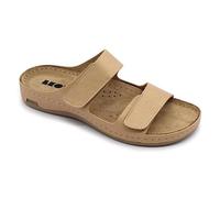 LEON 954 Sandali Zoccoli Sabot Pantofole Scarpe di Pelle, Donna, Beige, EU 38