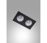 LEON CORNICE DI FARETTI INCASSO 2 LUCI NERA ATTACCO GU10 24X12,8CM