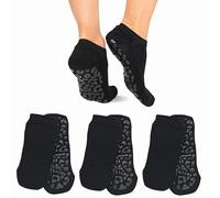 LEON D'ORO Calze donna Pilates Calzini Antiscivolo 3 Paia Calze yoga fitness ballo Made in Italy (IT, Numero, 35, 41, Regular, Regular, 3 Paia NERO)