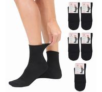 LEON D'ORO Calze Donna Sanitarie caldo cotone 5/6 PAIA, Calzino Senza Elastico Per Diabetici, 100% Made in Italy (IT, Numero, 35, 41, Regular, Regular, 5 Paia Nero)