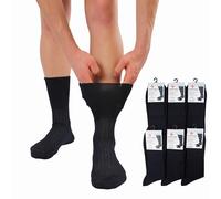 LEON D'ORO Calze senza elastico Uomo Cotone Leggero Calzini Sanitari per Diabetici Made in Italy