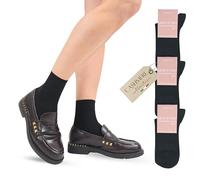 LEON D'ORO Calzini a Costine con Cashmere Calze Donna Cachemire Light Caldi Made in Italy (IT, Testo, Taglia unica, Regular, Regular, ASS NERO 3 paia)