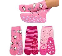 LEON D'ORO Calzini Bambina Antiscivolo Cotone 3 Paia Calze Bimba abs scuola casa gonfiabili, Made in Italy (IT, Numero, 35, 40, ASS3 3paia) (IT, Numero, 23, 28, ASS4 3paia)