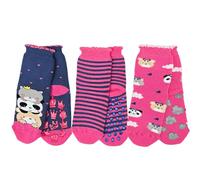 LEON D'ORO Calzini Bambina Antiscivolo Cotone 3 Paia Calze Bimba abs scuola casa gonfiabili, Made in Italy (IT, Numero, 17, 18, BY.ASS3 3 paia)