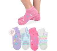 LEON D'ORO Calzini Bambina COTONE LEGGERO corto Calze Bimba FILO DI SCOZIA Sneaker Fantasmini Bambine Made in Italy (IT, Numero, 29, 34, ASS1-CORTO 4 Paia)