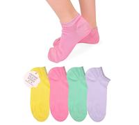 LEON D'ORO Calzini Bambina COTONE LEGGERO corto Calze Bimba FILO DI SCOZIA Sneaker Fantasmini Bambine Made in Italy (IT, Numero, 23, 28, ASS2-CORTO 4 Paia)