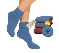 LEON D'ORO Calzini Donna Invernali, Calzini Pelosi Soffici Calze Termiche Donna per Casa Calzini per Dormire Regalo 100% Made in Italy (IT, Testo, Taglia unica, Regular, Regular, 3 Paia ASS NOTTE)