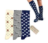 LEON D'ORO Calzini mezza gamba Bambina Caldo Cotone Gambaetti Bimba Calze al Ginocchio Bambina invernali Made in Italy (IT, Numero, 35, 40, ASS2-3 PAIA)