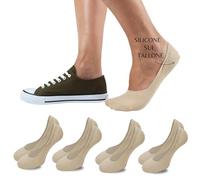 LEON D'ORO Salvapiede Uomo Donna Cotone 4 Paia Calzini Salvapiede Unisex Calzini invisibili (IT, Numero, 39, 42, Regular, Regular, NUDO 4 PAIA)