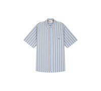 Leon & Harper TC129 camicia donna celeste righe beige over