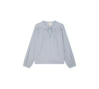 Leon & Harper TC160 blusa donna celeste righe beige Cem Strip
