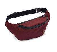 Leon Marsupio Marsupio Marsupio 100% Cotone Fanny Pack Hip Bag Borsa a tracolla Bumbag Donna Uomo, Vino rosso scuro, taglia unica, Tasche sui fianchi
