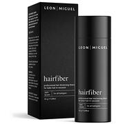 LEON MIGUEL Fibra per Capelli | Infoltimento dei Capelli | Da spargere sui capelli | Premium con Effetto Immediato in Caso di Stempiatura/Alopecia - Polvere per Capelli | 25g (Marrone Scuro)