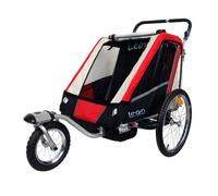 LEON - Rimorchio Per Bicicletta e Passeggino Per 1 o 2 Bambini - Rosso