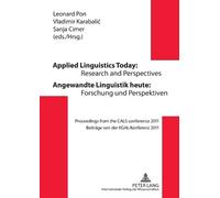 Leonard Pon Applied Linguistics Today: Research and Perspectives - A (Tascabile)