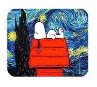 LeonardCustom - Tappetino per mouse in gomma non aderente, motivo Snoopy LCMPV458 by Personalized Mouse Pad