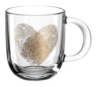 Leonardo 400ml Vetro Tè / Tazza Caffè W/Impronte Cuore Design - Drinkware Regalo
