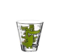 Leonardo Bambini 017900 - Bicchiere per bambini in vetro con motivo animale, lavabile in lavastoviglie, 1 pezzo, 215 ml