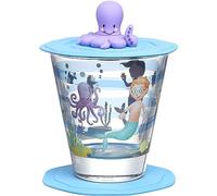 Leonardo Bambini Avventura 023676 - Bicchiere per bambini con coperchio e sottobicchiere, motivo in vetro di alta qualità, misura S, contenuto 215 ml, lavabile in lavastoviglie, set da 3 pezzi con