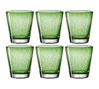 Leonardo Burano 034757 - Set di 6 bicchieri per acqua fatti a mano, lavabili in lavastoviglie, bicchieri colorati in vetro verde, 330 ml, 330 ml