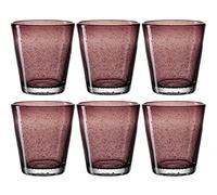 Leonardo Burano 034761 - Set di 6 bicchieri per acqua fatti a mano, lavabili in lavastoviglie, in vetro colorato, 330 ml, colore: Lilla