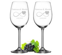 Leonardo Calici Da Vino 2 Pezzi Con Incisione Per Matrimonio Personalizzabili