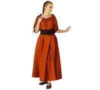 Leonardo Carbone® Abito da donna Melisande | dettagli personalizzabili | design fluido | Carnevale, Halloween, cosplay, LARP, medievale, vichingo, costume | 100% cotone, ruggine, 3XL