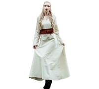 Leonardo Carbone® Abito da donna Valdis | design con scollo a V | orlo fluente | Carnevale, Halloween, cosplay, LARP, medievale, vichingo, costume storico, 100% cotone, naturale, S
