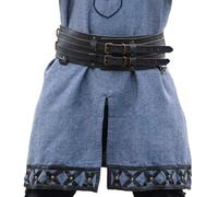 Leonardo Carbone® Anike - Cintura in pelle da uomo, unisex, robusta, larga, per carnevale, cosplay, hobbit, 100% vera pelle, Nero , 120.0 cm