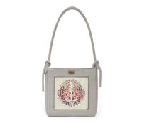 Leonardo Carbone Borsa a tracolla unisex Tora, ricamo vichingo, motivo a spina di pesce, carnevale, Halloween, cosplay, LARP, borsa a tracolla, 100% cotone naturale, taglia unica