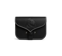 Leonardo Carbone Borsa unisex Hulda, nodo celtico, passanti per cintura, carnevale, Halloween, cosplay, LARP, marsupio, medievale, vichingo, 100% pelle, nero, taglia unica