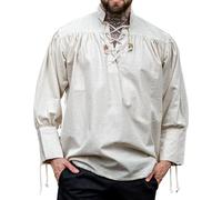 Leonardo Carbone® Camicia da pirata Claude - abbigliamento medievale, camicia medievale da uomo, abbigliamento LARP, abbigliamento da festival da uomo, costume da pirata, camicie per il tempo libero,