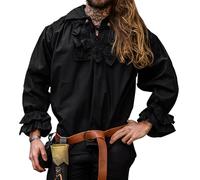 Leonardo Carbone® Camicia da pirata Dracula con volant, abbigliamento medievale, camicia da uomo, abbigliamento medievale, abbigliamento da festival, costume da pirata, camicie per il tempo libero,
