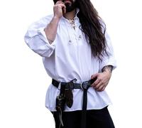 Leonardo Carbone Camicia medievale Friedrich - abbigliamento medievale, camicia medievale, da uomo, larg, abbigliamento da festival da uomo, costume da carnevale da uomo, camicie a maniche lunghe