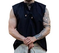 Leonardo Carbone® Camicia medievale senza maniche Jean - abbigliamento medievale, camicia medievale da uomo, abbigliamento LARP, abbigliamento festival, costume da carnevale da uomo, camicie per il