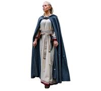 Leonardo Carbone® Elinor classico mantello medievale unisex - abbigliamento medievale da donna e da uomo, mantello hobbit, vestito largo, abbigliamento vichingo, cosplay uomo, Halloween, carnevale
